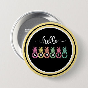 Hallo Summer Pineappknopf Button