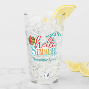 Hallo Summer Quote Beach Trinkbehälter Glass Tumbl Glas