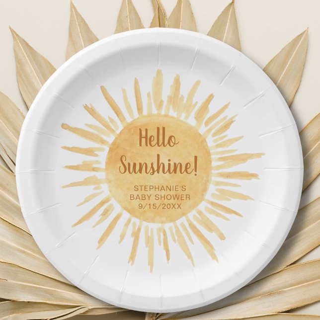 Hallo Sunshine Boho Baby Dusche Pappteller (Von Creator hochgeladen)