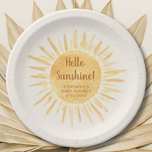 Hallo Sunshine Boho Baby Dusche Pappteller