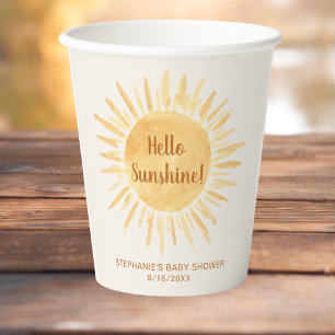 Hallo Sunshine Boho Cream Baby Dusche Pappbecher