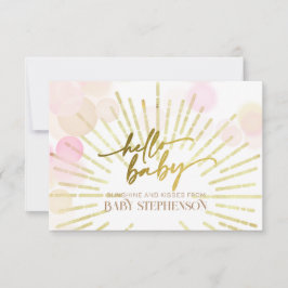 Hallo Sunshine Boho Moderne Happy Baby Girl Dusche Dankeskarte