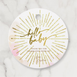 Hallo Sunshine Boho Moderne Happy Baby Girl Dusche Geschenkanhänger