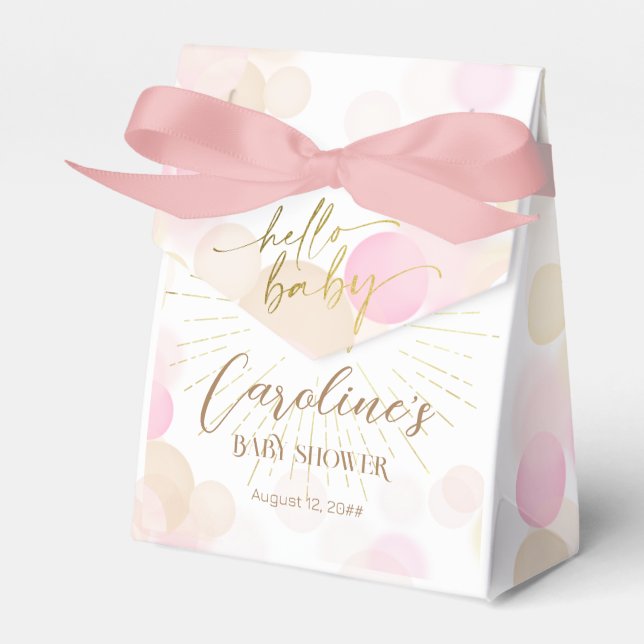 Hallo Sunshine Boho Moderne Happy Baby Girl Dusche Geschenkschachtel (Vorderseite)