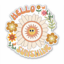 Hallo Sunshine botanische Blume Hippie Scrapbook