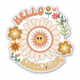 Hallo Sunshine botanische Blume Hippie Scrapbook Aufkleber