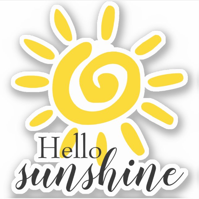 Hallo Sunshine | Custom Cut Vinyl Aufkleber (Vorderseite)
