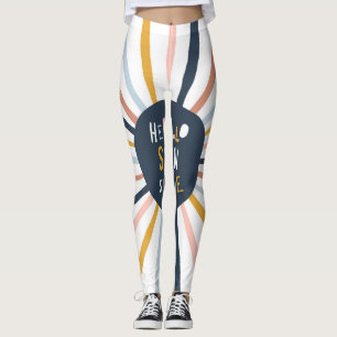 Hallo Sunshine: farbenfrohe kindische Typografie Leggings