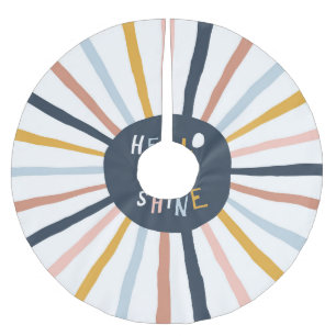 Hallo Sunshine: farbenfrohe kindische Typografie Polyester Weihnachtsbaumdecke