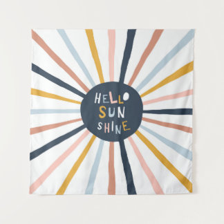 Hallo Sunshine: farbenfrohe kindische Typografie Wandteppich