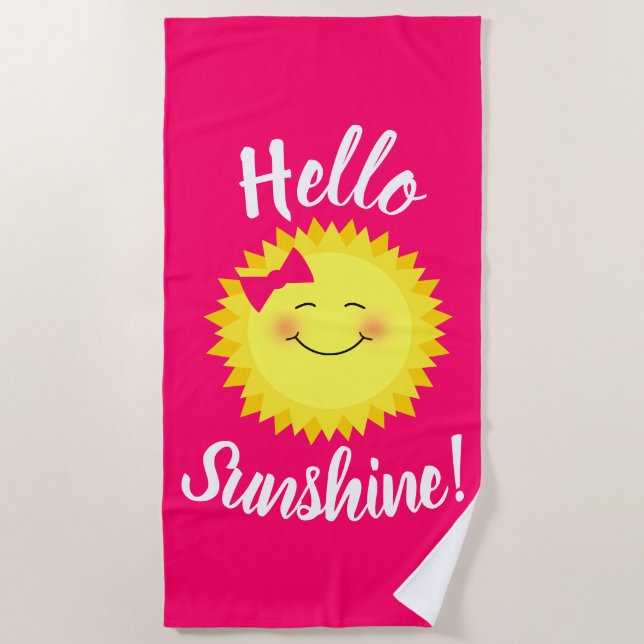 Hallo Sunshine Girly Sun Strandtuch (Vorderseite)