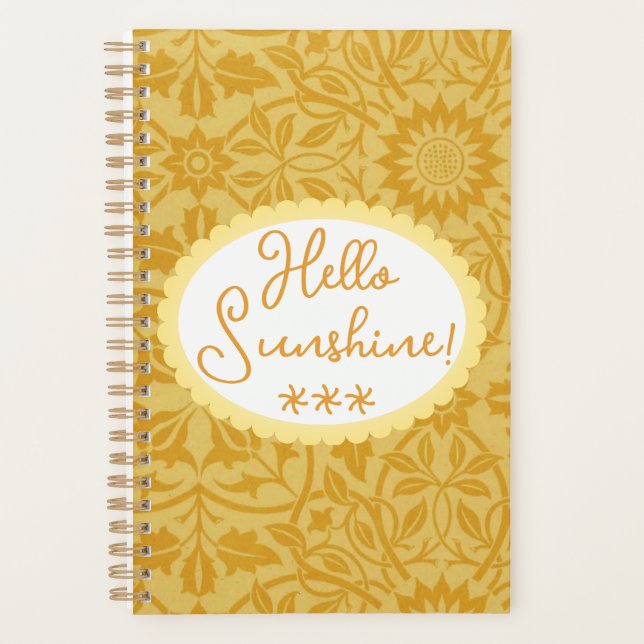 Hallo Sunshine Golden Yellow Floral Planer (Vorderseite)
