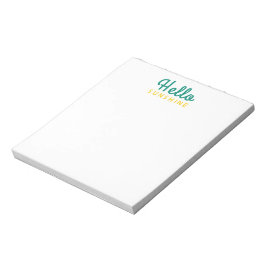 Hallo Sunshine | Modern Happy Yellow Green Notizblock