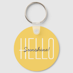 Hallo Sunshine Moderne Typografie Zitat gelb Schlüsselanhänger