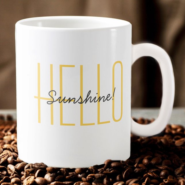 Hallo Sunshine Niedlich Modernes Zitat Trendy Yell Kaffeetasse (Hello Sunshine Cute Modern Quote Trendy Yellow Coffee Mug)