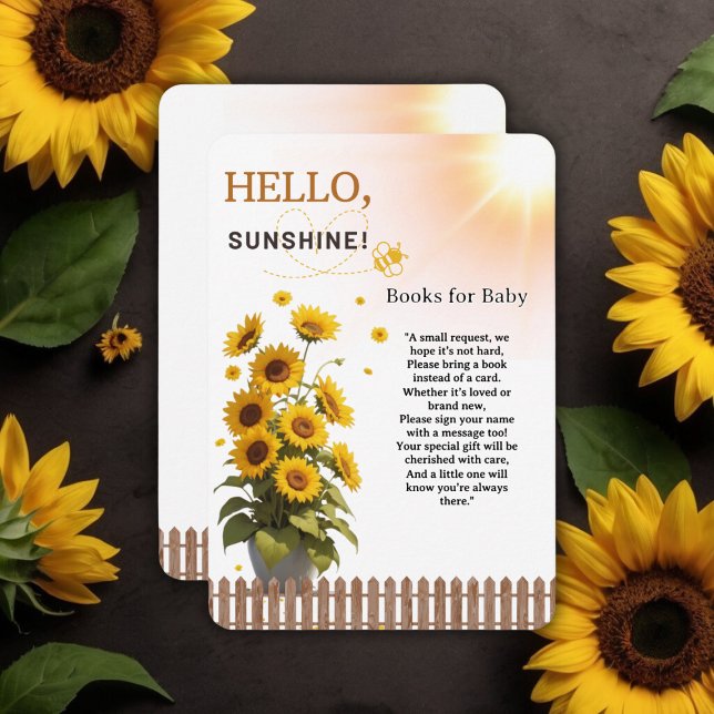 Hallo Sunshine Sonnenblume Garden Baby Dusche Begleitkarte (Von Creator hochgeladen)