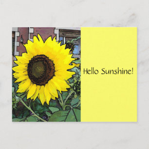 Hallo Sunshine Sonnenblume Postcard Postkarte
