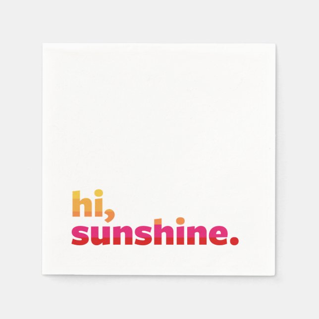 Hallo, Sunshine. Summer Party Cocktail Serviette (Vorderseite)