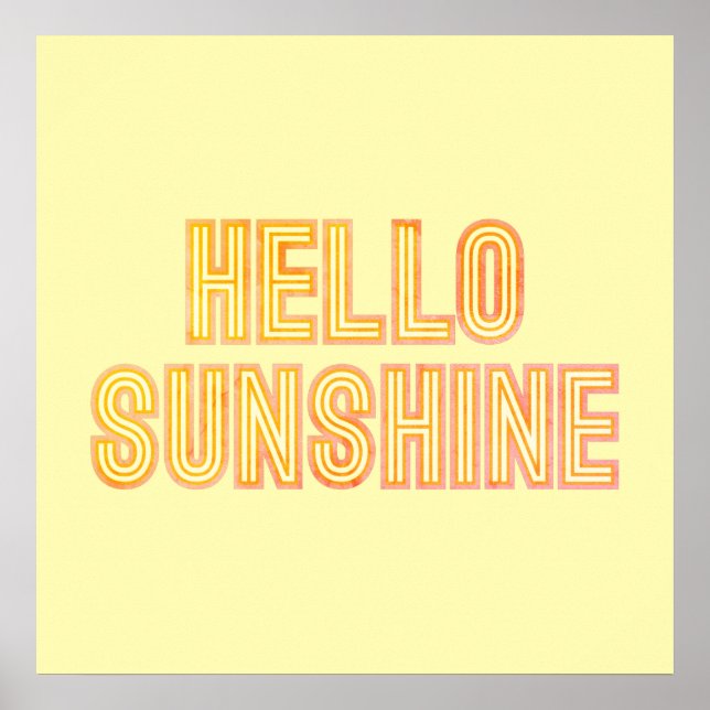 Hallo Sunshine Typografie Yellow Poster (Vorne)