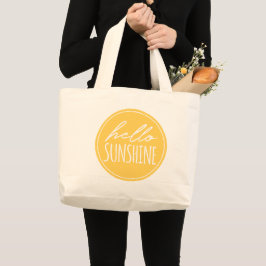 Hallo Sunshine Typografie Yellow Sun Tote Bag Jumbo Stoffbeutel