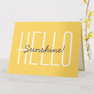Hallo Sunshine Yellow Niedlich Happy Typografy Big Karte