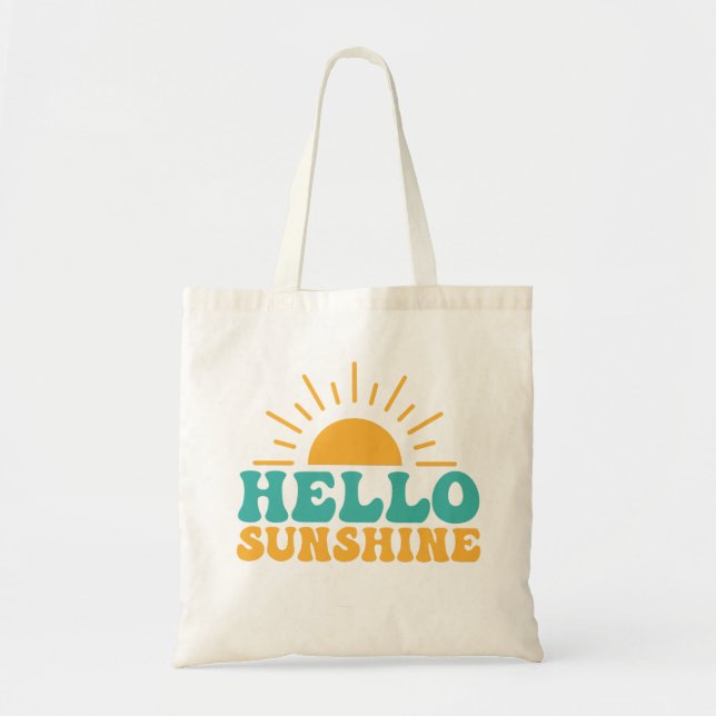 Hallo Sunshine | Yellow Sun Spring Fun Tragetasche (Vorne)