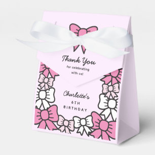 Hallo Süße Cartoon Rosa Schleife Geburtstagsfeier Geschenkschachtel