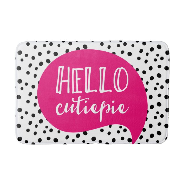 Hallo Süsse Pie Spotty Pink Badematte (Vorderseite)