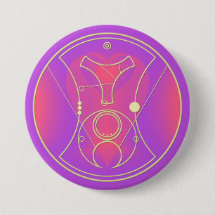 Hallo, Süße! Rosa und Lavendelherzen Button