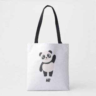 Hallo Süße Winkende Panda-Bär-Cartoon-Schultertasc
