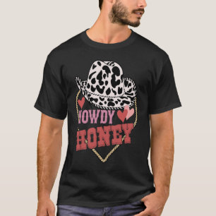 Hallo Süßer Hut Western Cowgirl Ihr Alle Herzen T-Shirt