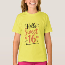 Hallo Sweet 16 Teenager Geburtstags-T-Shirt