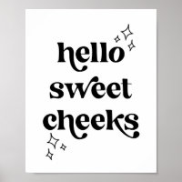 Hallo Sweet Cheeks Retro Vintager Schriftart