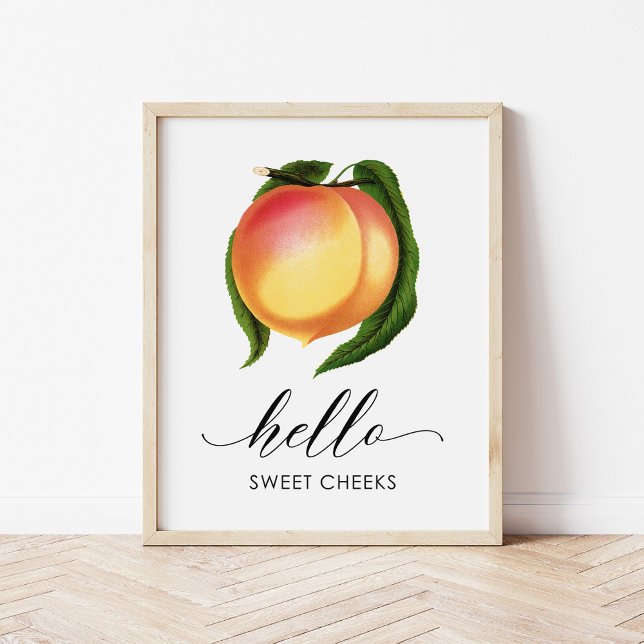 Hallo Sweet Cheeks Vintag Peach Badezimmer Kunst Poster (Von Creator hochgeladen)
