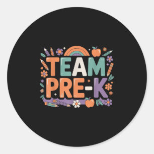 Hallo Team Pre-k Back to School Spaß für wenig Lea Runder Aufkleber