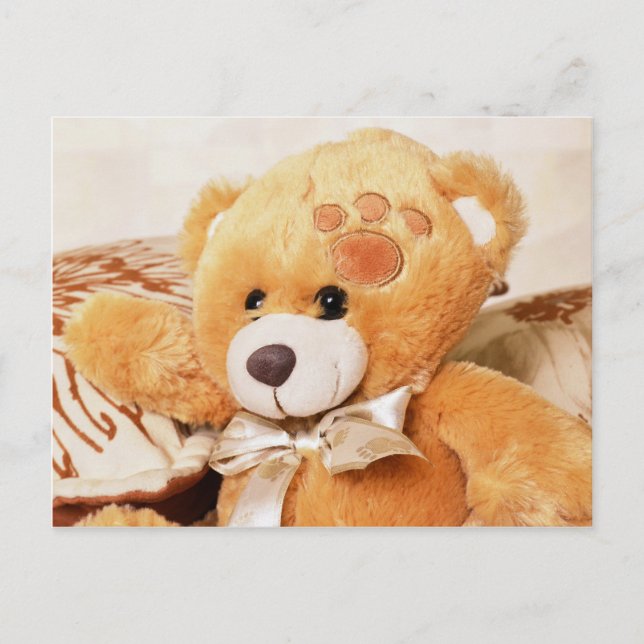Hallo Teddybär Postkarte (Vorderseite)
