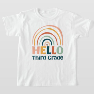 Hallo Third Grade boho Regenbogenschule bunt T-Shirt