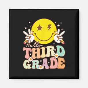 Hallo Third Grade Hippie Smile Gesicht 3. Klasse B Magnet