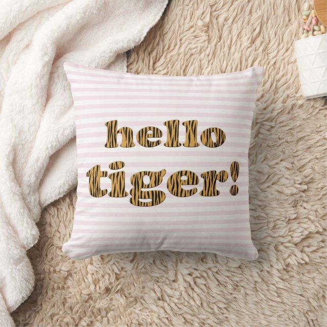 Hallo Tiger! Fun Tiger Print Quote Kissen (Decke)
