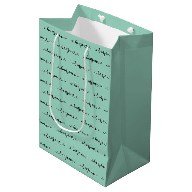 Hallo Tiled Design Mittlere Geschenktüte (Vorderseite Schrägansicht)