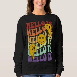 Hallo Tk Vibes Retrolächeln Gesicht Back To School Sweatshirt