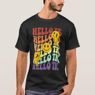 Hallo Tk Vibes Retrolächeln Gesicht Back To School T-Shirt