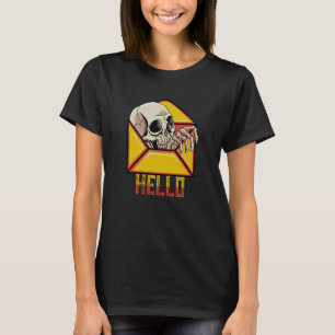 Hallo Totenkopf Skelett Post Postdienst Briefträge T-Shirt