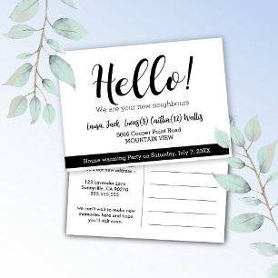 Hallo treffe die Nachbarn Postkarte