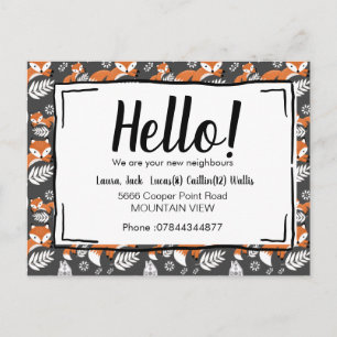 Hallo treffen Sie die Nachbarn Fuchswald Postkarte