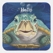 Hallo-Turtle-Anpassbarer Aufkleber