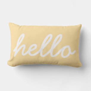 Hallo Typografie Beige Lendenkissen