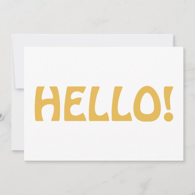 Hallo Typografie Moderne Minimalistisch trendy Yel Dankeskarte (Vorderseite)