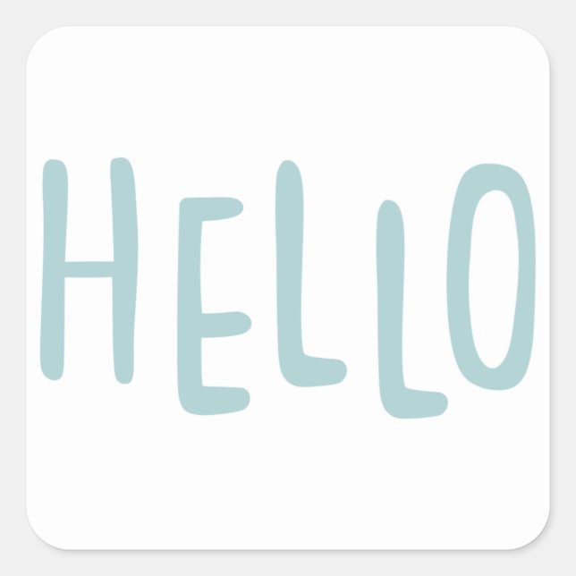 Hallo Typografie Quadratischer Aufkleber (Vorderseite)