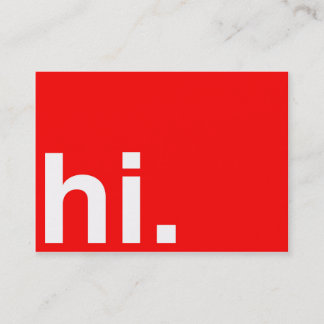 HALLO Typografie-rote moderne Visitenkarte